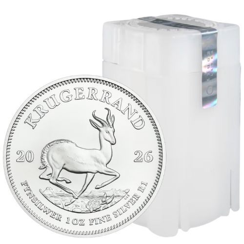 25 x One Ounce 2026 Silver Krugerrand in a Mint Tube